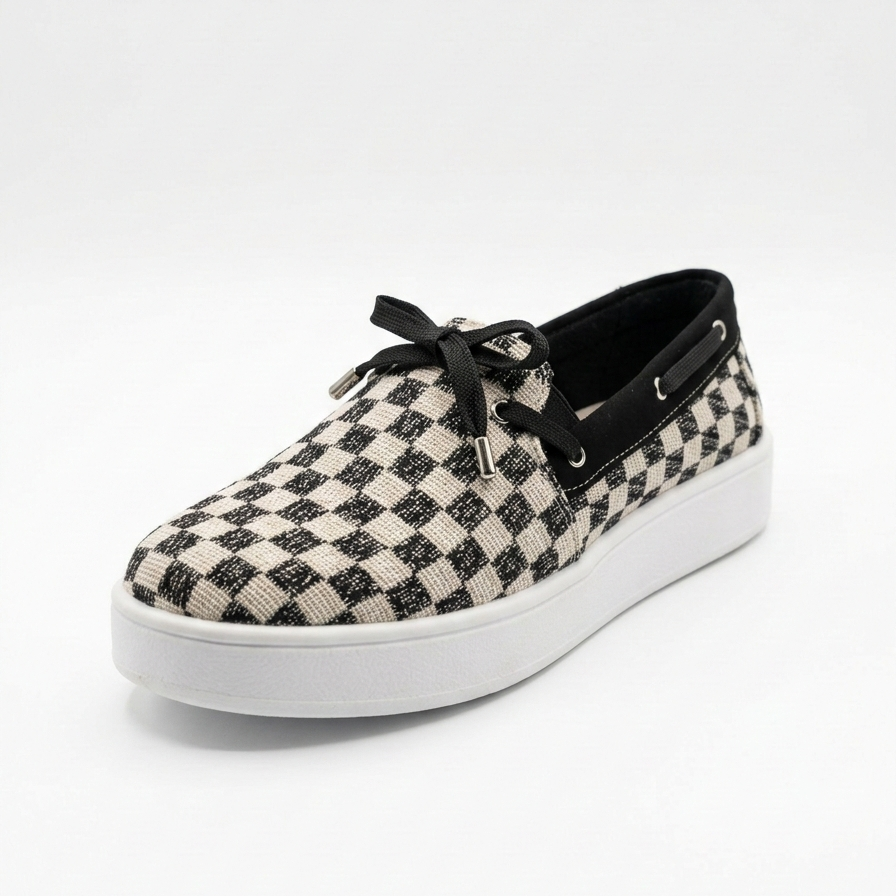 Mocasines cuadros negros