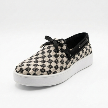 Mocasines cuadros negros